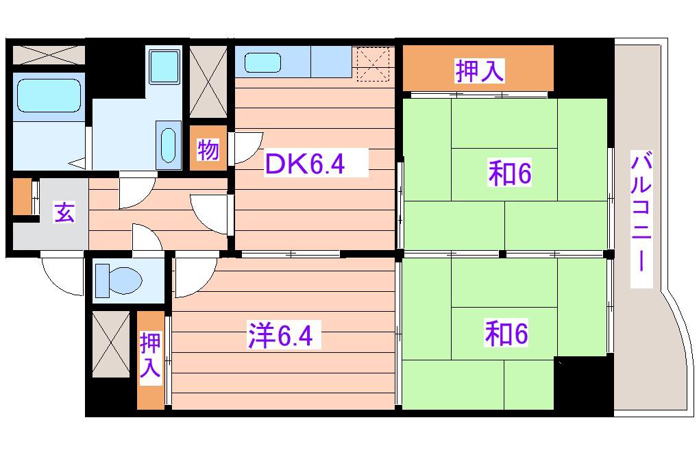 パレス上杉(3DK/7階)の間取り写真