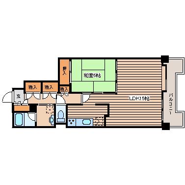 菊田参番館(1LDK/5階)の間取り写真
