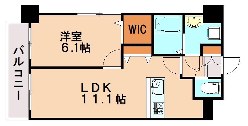 エヴァーグリーンR(1LDK/1階)の間取り写真