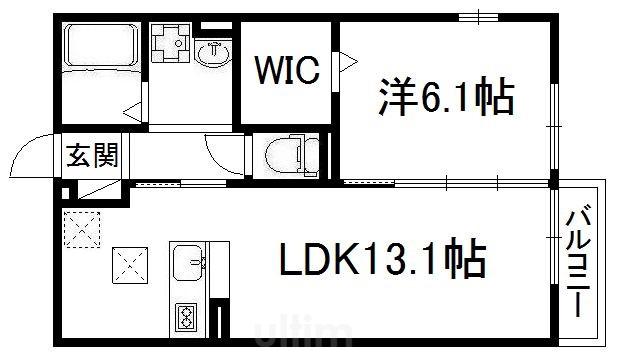 ルアンブル(1LDK/1階)の間取り写真