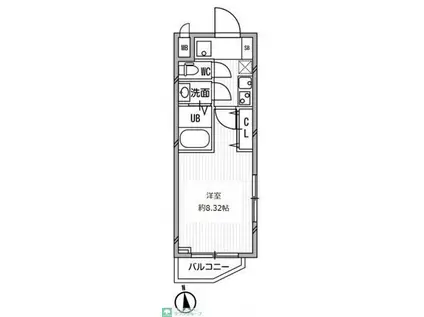 白金高輪レジデンス(1K/5階)の間取り写真