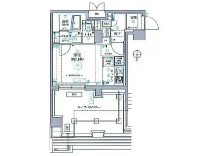 グランヴァン深川木場(1K/8階)の間取り写真