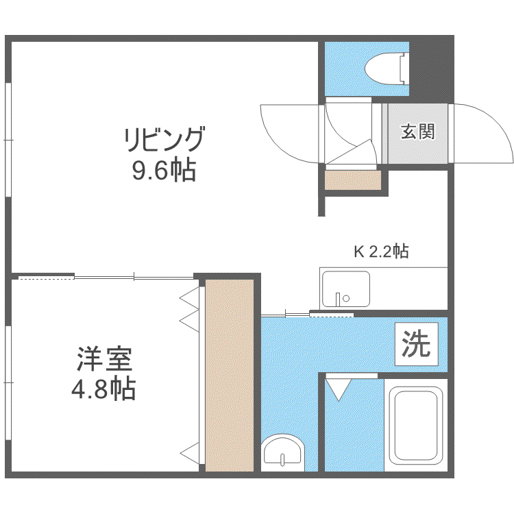癒禅N11(1LDK/1階)の間取り写真