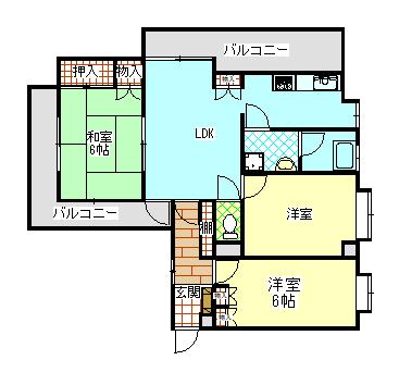 メゾン三島(3LDK/2階)の間取り写真