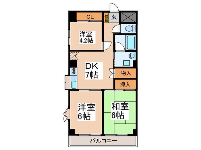 ドルチェ大森(3DK/3階)の間取り写真