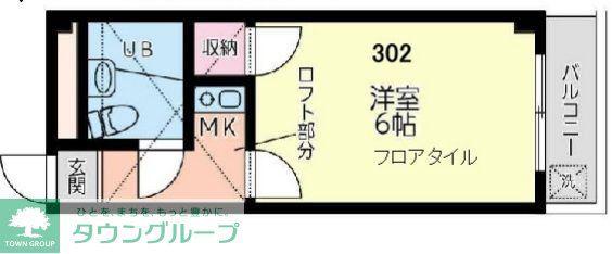 メヌエットK(1K/3階)の間取り写真