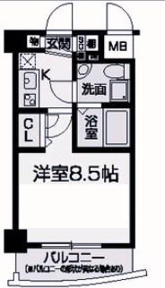 セレニテ甲子園I(1K/4階)の間取り写真