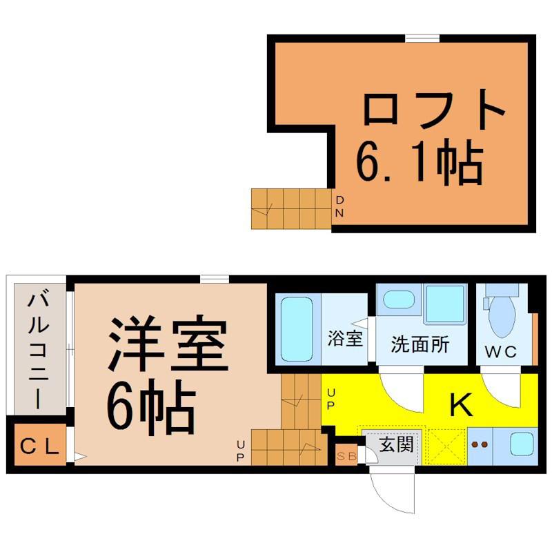 コーポ和(1SK/1階)の間取り写真