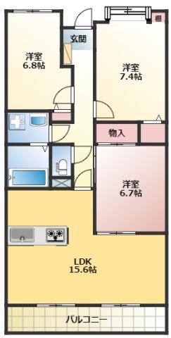 パークハウス神立(3LDK/4階)の間取り写真