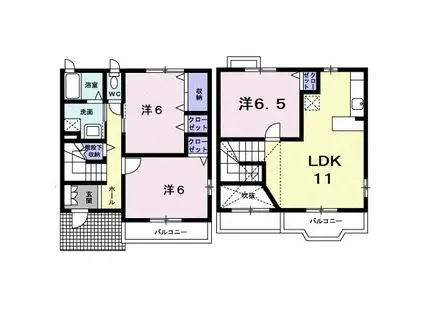 レジデンスすずらんC(3LDK/1階)の間取り写真