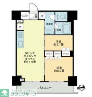 ザ・ライオンズフォーシア鶴見(2LDK/10階)の間取り写真