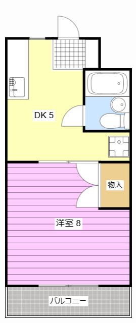 カーサヤマザキ(1DK/1階)の間取り写真