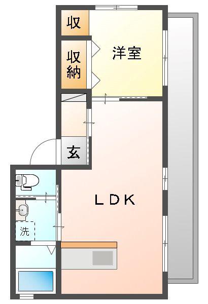 入江ビル(1LDK/3階)の間取り写真