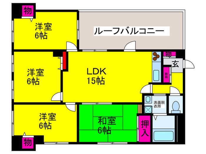 マスターズエル市之町ビル(4LDK/4階)の間取り写真