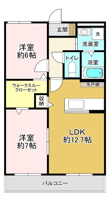 CUARTO GISHOU(2LDK/3階)の間取り写真