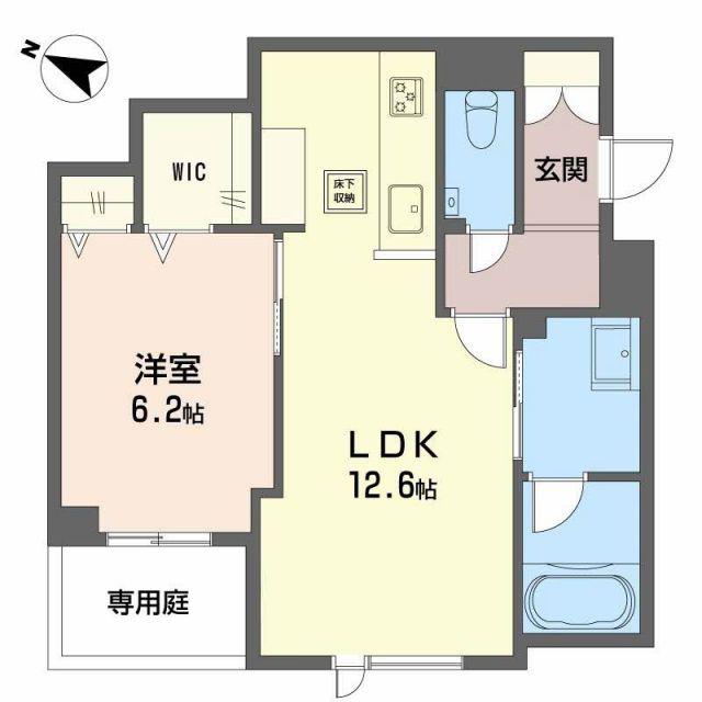 CASA ニックスV(1LDK/1階)の間取り写真