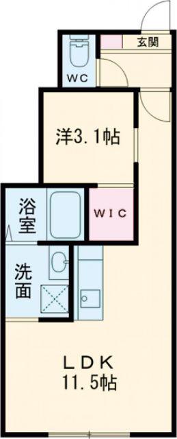 AKATSUKI I(1LDK/1階)の間取り写真