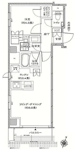 RESIDENCE KANDA(1LDK/2階)の間取り写真