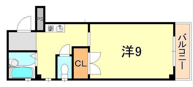 サンライズ明石(1K/5階)の間取り写真