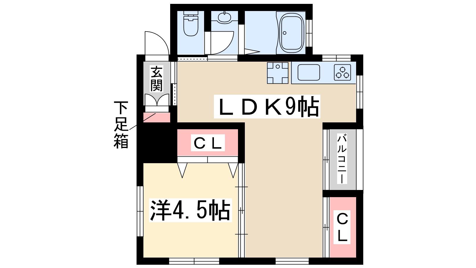 エンシン北大阪ビル(1LDK/5階)の間取り写真