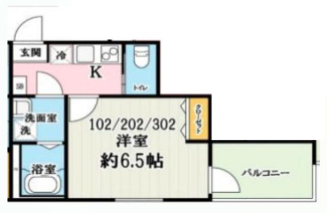 T3ハウス 新座(1K/1階)の間取り写真