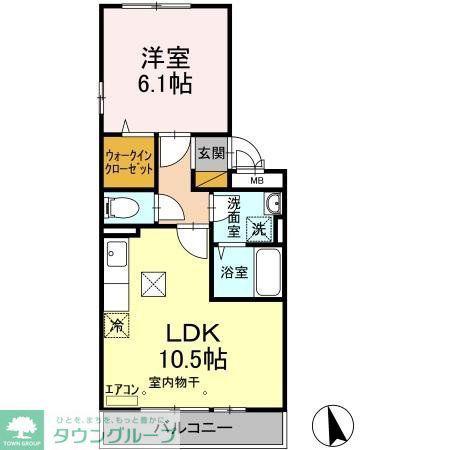LACASAI(1LDK/1階)の間取り写真
