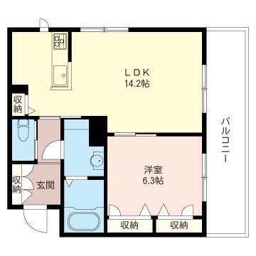 メゾンブランシュ(1LDK/1階)の間取り写真