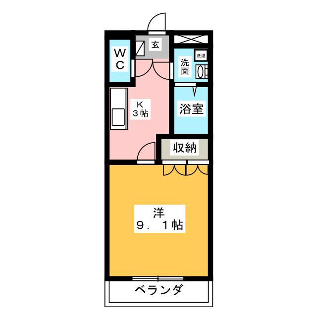 アシューレ(1K/1階)の間取り写真