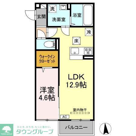 ミオ・デライト(1LDK/1階)の間取り写真