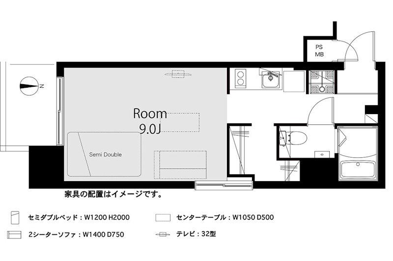 アクシルコート桜台(ワンルーム/6階)の間取り写真