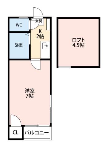 ドゥミール博多駅東(1K/2階)の間取り写真