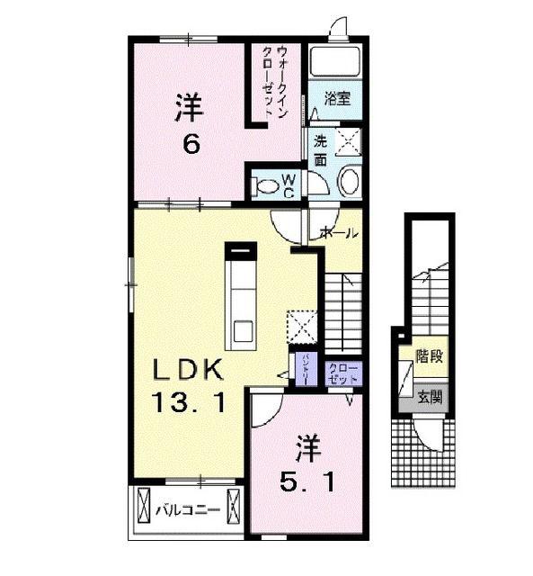 プレシャスT-II(2LDK/2階)の間取り写真