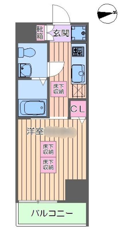 ルネスアヴニール(1K/5階)の間取り写真