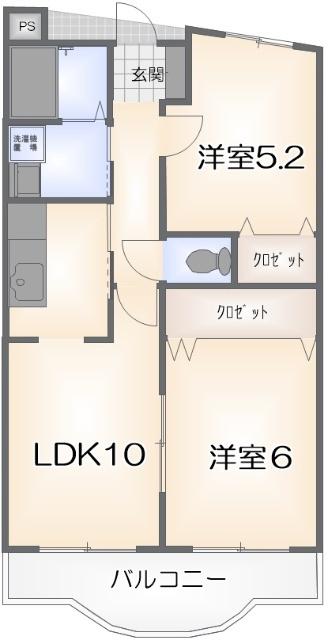アゼリア松島(2LDK/5階)の間取り写真