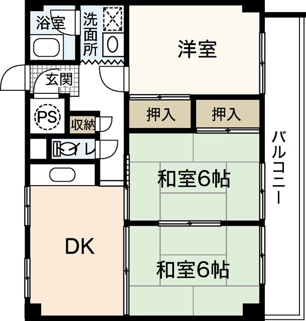 サンエイビル(3DK/2階)の間取り写真