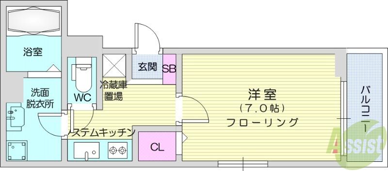 ヴィラ柏木Ⅱ(1K/2階)の間取り写真