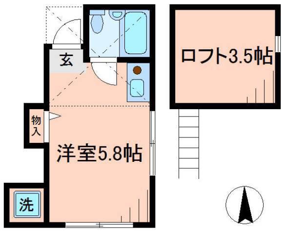 ティエドゥール清水町(ワンルーム/2階)の間取り写真