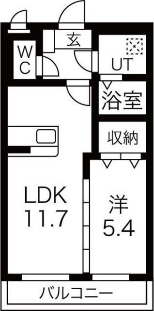 セレッソ ヴィエント(1LDK/2階)の間取り写真