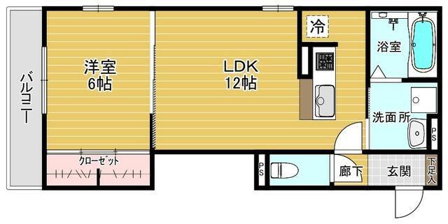 アビタシオン広瀬瑞鳳(1LDK/3階)の間取り写真