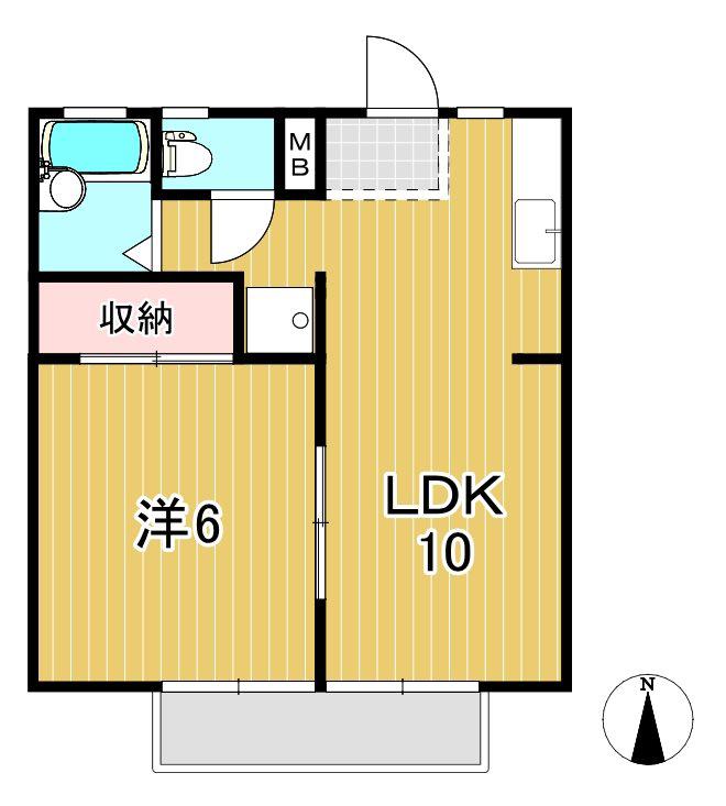 メゾン澤畑(1LDK/2階)の間取り写真