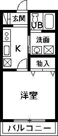 第3小見パレスA・B(1K/2階)の間取り写真
