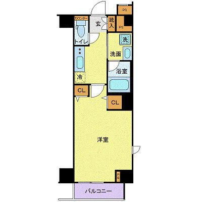 スカイコート木場ガーデン(1K/2階)の間取り写真