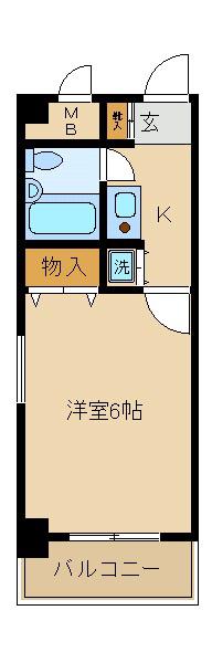 トーカン東淀川キャステール(1K/3階)の間取り写真