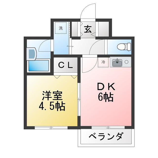 ライオンズガーデン成増(1DK/3階)の間取り写真