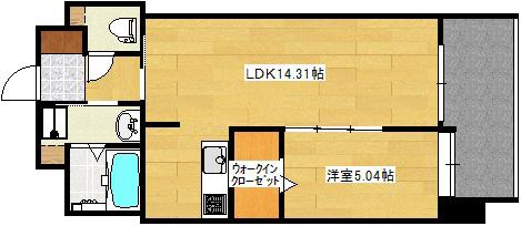 プレステージ西原(1LDK/2階)の間取り写真