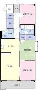 FRESCA野畑(3LDK/3階)の間取り写真