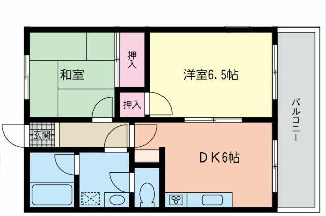 プレジール・エムズ・上永谷(2DK/2階)の間取り写真