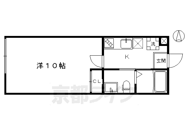 グランメゾン梅小路(1K/2階)の間取り写真