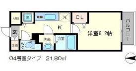 メインステージ新大阪(1K/3階)の間取り写真