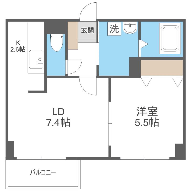 ナンディーヌトレーズ(1LDK/4階)の間取り写真